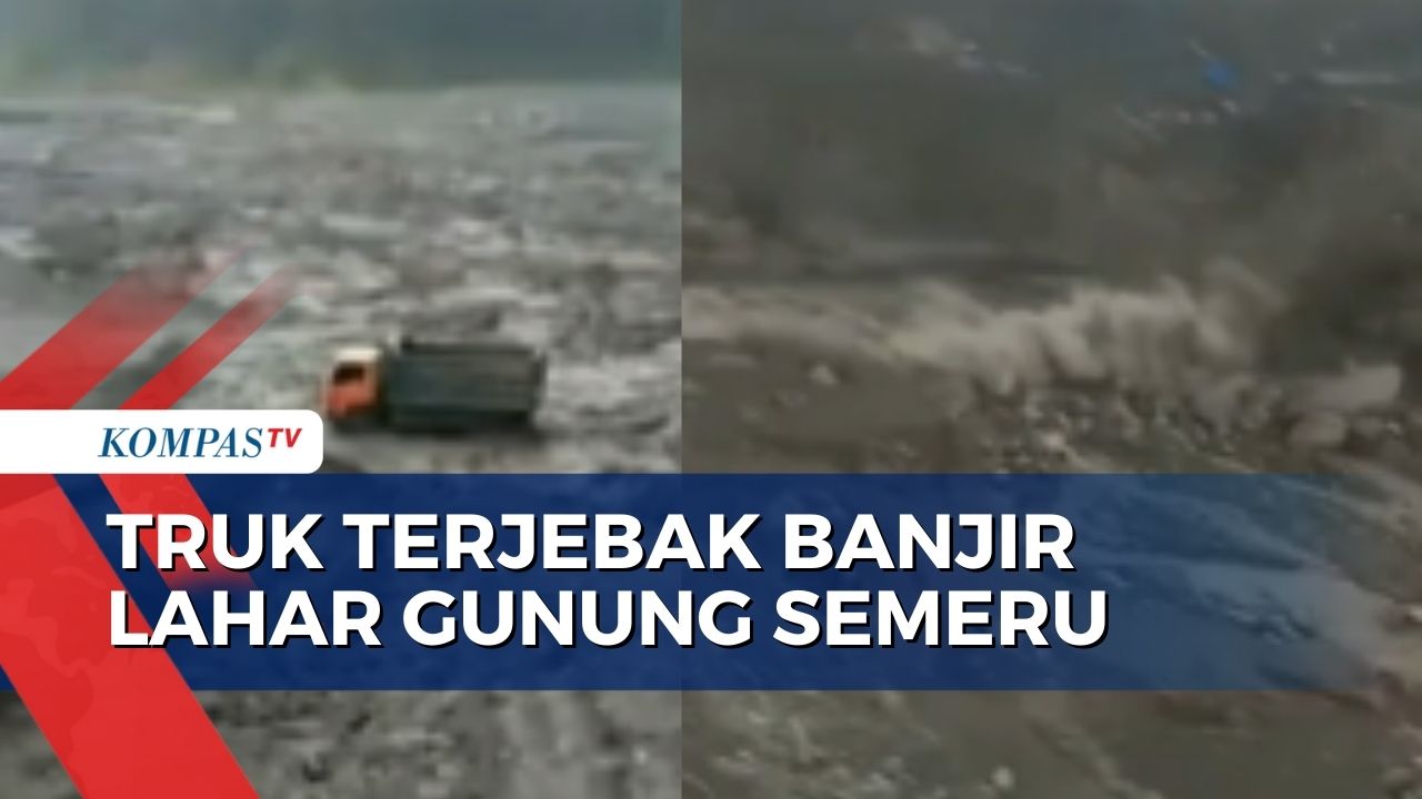 Detik-Detik Lahar Hujan Gunung Semeru Terjang Sungai Curah Kobokan!