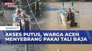 Miris! Aksi Warga Aceh Menyeberang Pakai Kabel Sling Akibat Jembatan Putus DIterjang Banjir