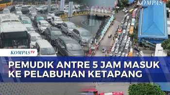 Mudik Lebaran Dan Nyepi Bersamaan, Antrean Kendaraan Di Pelabuhan Ketapang Mengular