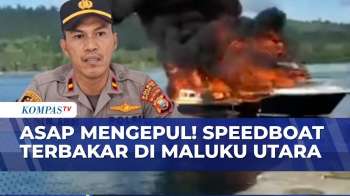Api Membumbung! Penampakan 2 Speedboat Terbakar di Maluku Utara, ABK Terjun ke Laut Selamatkan Diri