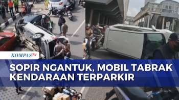 Diduga Sopir Mengantuk, Mobil SUV Tabrak 2 Kendaraan Lain yang Terparkir | KOMPAS PETANG