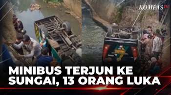 MInibus Elf Hilang Kendali dan Terjun ke Sungai, 13 Penumpang Terluka | SAPA MALAM