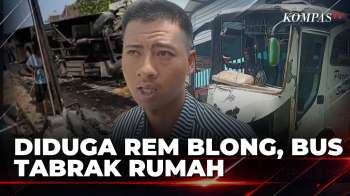 Diduga Rem Blong, Bus Tabrak Rumah Warga di Sragen | KOMPAS SIANG