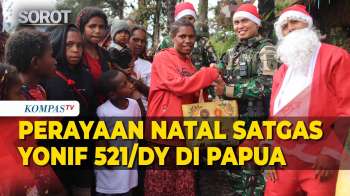 Perayaan Natal Satgas Yonif 521/DY Di Papua, Salurkan Bantuan Sembako