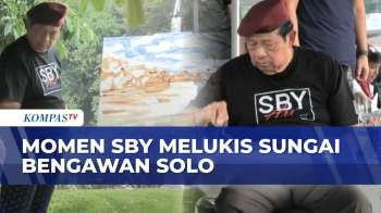 SBY Lukis Bengawan Solo, Momen Santai Presiden ke-6 Bersama Anak Muda Jadi Sorotan
