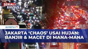 Banjir Jakarta, Tol Dalam Kota Grogol-Cawang Hingga Jalur Arteri Jalan Gatot Subroto Macet Parah