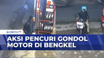 Detik-Detik Pencuri Gondol Motor di Bengkel | SAPA MALAM