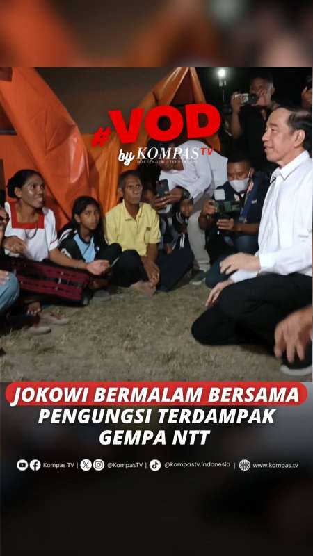 Jokowi Bermalam Bersama Pengungsi Terdampak Gempat NTT Di Pulau Palue