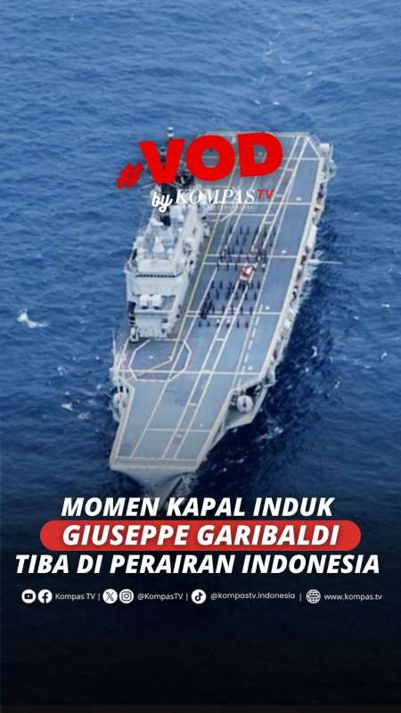 Momen Kapal Induk Giuseppe Garibaldi Tiba Di Perairan Indonesia Usai Berlayar Dari Italia