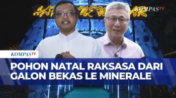 Wow! Galon Bekas Le Minerale Disulap Jadi Pohon Natal Megah Setinggi 15 Meter