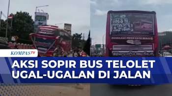 Bikin Resah! Bus Telolet Ugal-Ugalan Di Ciputat, Sopir Ditilang | KOMPAS PAGI