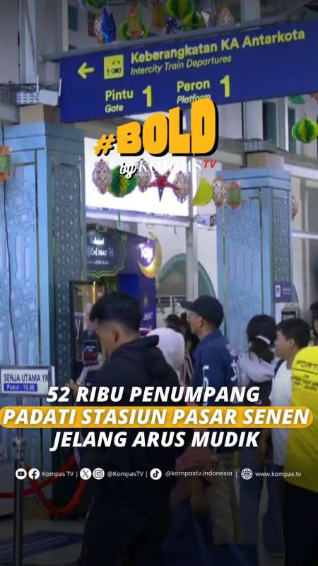 52 RIBU PENUMPANG PADATI STASIUN PASAR SENEN JELANG ARUS MUDIK