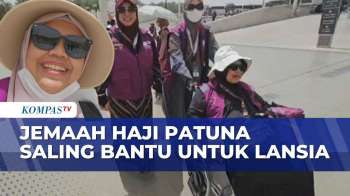 Potret Kebersamaan Jemaah Haji Khusus Patuna Di Tanah Suci, Saling Bantu Dorong Kursi Roda Lansia