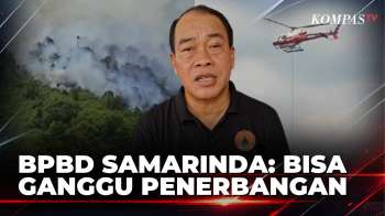 Karhutla Di Samarinda Meluas, Petugas BPBD Dan Pihak Bandara Bersiaga Lakukan Pendinginan
