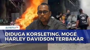 Detik-Detik Moge Harley Davidson Terbakar, Diduga Api Akibat Korsleting Listrik Motor