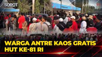 HUT Ke-81 RI, Antusias Warga Antre Kaos Gratis Di Monas
