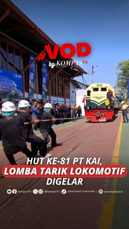 Semarak HUT Ke-81 PT KAI, Peserta Adu Kuat Tarik Lokomotif 84 Ton Di Yogyakarta