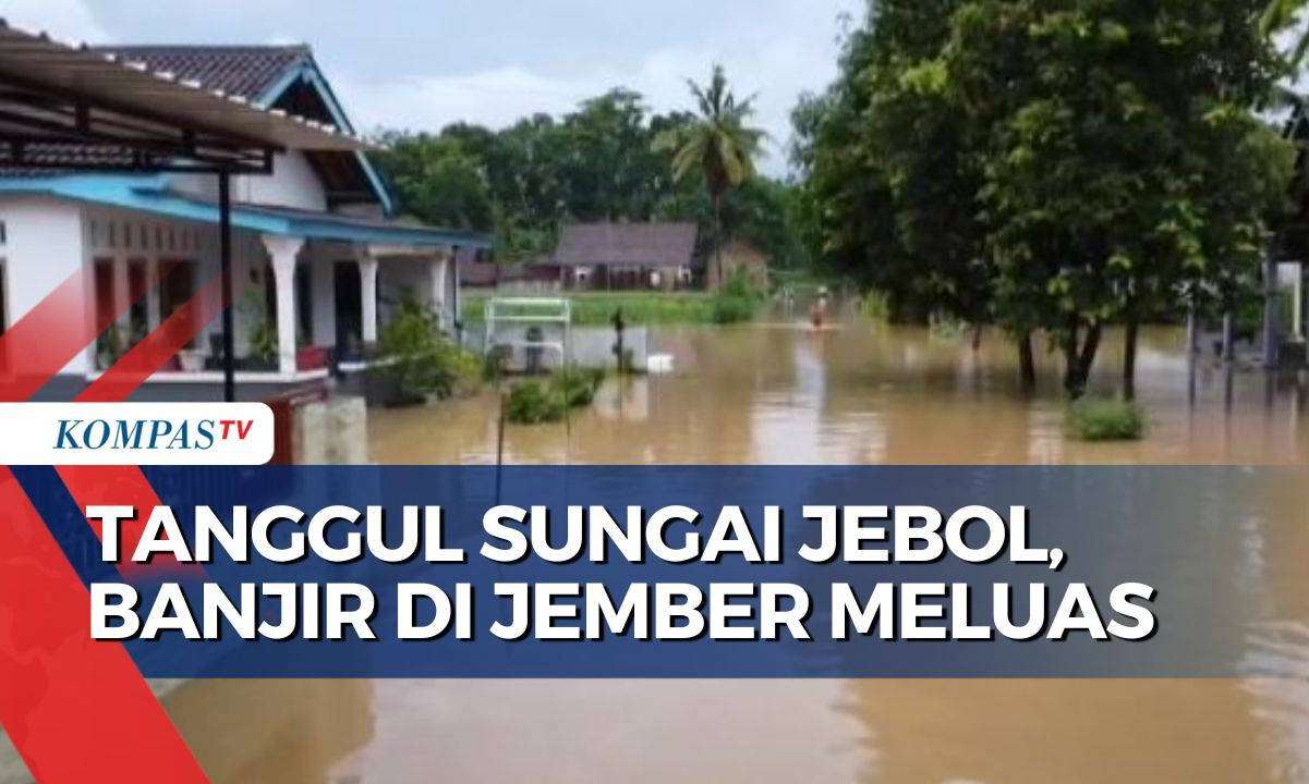 Banjir di Jember Makin Meluas Akibat Jebolnya Tanggul Sungai