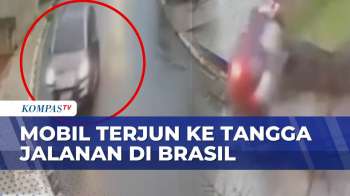 CCTV Rekam Detik-Detik Mobil Terjun Dari Tangga Jalanan Sao Paulo Brasil | BERUT