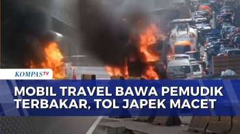 Mobil Travel Bawa Pemudik Terbakar di Tol Jakarta–Cikampek, Lalu Lintas Macet Panjang | SAPA MALAM