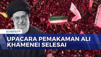 Visual Udara Pelayat Iring-Iringan Bawa Peti Ali Khamenei dalam Prosesi Pemakaman