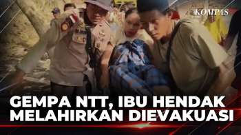 Gempa NTT, Polisi dan Warga Evakuasi Ibu Hendak Melahirkan dengan Kursi Plastik | KOMPAS MALAM