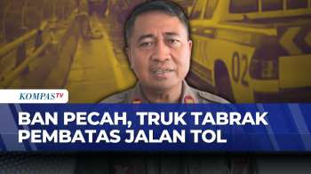 Pecah Ban, Truk Kontainer Tabrak Pembatas Tol Wiyoto Wiyono Jakarta Timur | INDO UPDATE