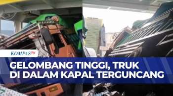 KM Bontoharu Dihantam Gelombang Hingga 4 Meter, Truk Muatan Di Dalam Kapal Terguncang