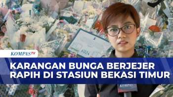 Suasana Duka Masih Terasa Di Stasiun Bekasi Timur, Karangan Bunga Masih Terus Berdatangan