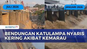Bendungan Katulampa Bogor Nyaris Kering Akibat Kemarau, Ketinggian Air Sentuh Titik 0 Cm