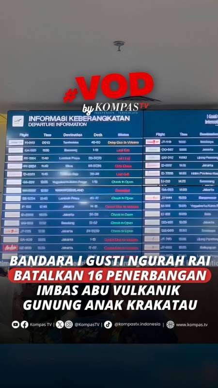 Bandara I Gusti Ngurah Rai Batalkan 16 Penerbangan Imbas Abu Vulkanik Anak Krakatau